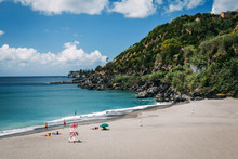 The Beach Of Agua De Alto, One Of The Larger Beaches Along The Southern Coastal Frontier Of Sao Miguel Island, Azores, Portugal.