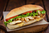 Fototapeta Mapy - Grilled chicken sandwich