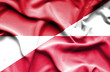 Waving flag of Poland and Monaco