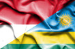 Waving flag of Rwanda and Monaco