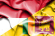 Waving flag of Sri Lanka and Monaco