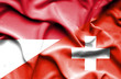 Waving flag of Switzerland and Monaco
