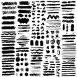 © desertsands - Set of oil pastel brush strokes and design elements. Grunge vector.