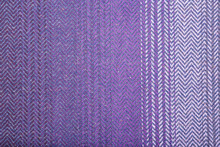 Handmade Fabric With Lilac Striped Texture. Clothes Background