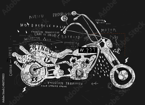 Plakat na papierze fotorealistycznym Motocykl