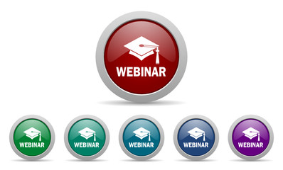 Aufkleber - webinar vector icons set
