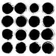 © desertsands - Set of Big black grunge silhouette circle on white background. Zen