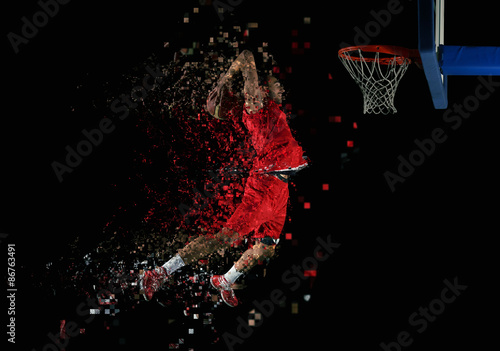 Fotomural Jugador de baloncesto en la acción