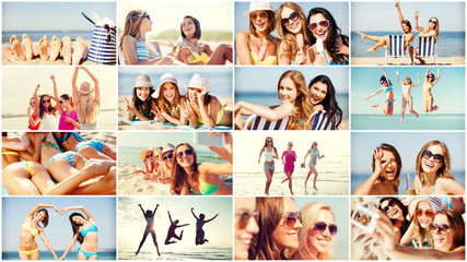 Poster - girls having fun on the beach