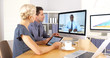 © Mark Adams - African businessman remotely having a discussion with colleagues