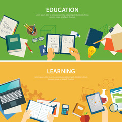 Wall Mural - education and learning  banner flat design template