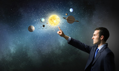Wall Mural - Man exploring space