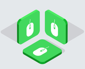 Wall Mural - vector modern 3 isometric app icons