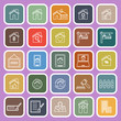 © punsayaporn - Real estate line flat icons on violet background