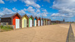 Blyth beach huts on the Northumberland coast