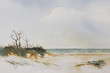 Original watercolour, Beach Landscape.