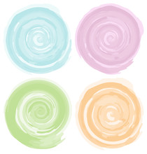 Watercolor Circles Vector Illustration Set