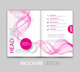 Sticker - Vector template leaflet design with color lines