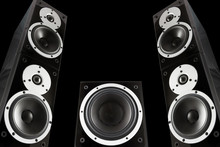Pair Of Music Speakers And Subwoofer