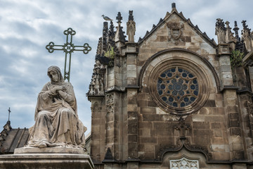 Wall Mural - mausoleum at Poblenou Cemetery in Barcelona, Spain