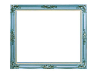 Gold louise photo frame over white background,isolated object