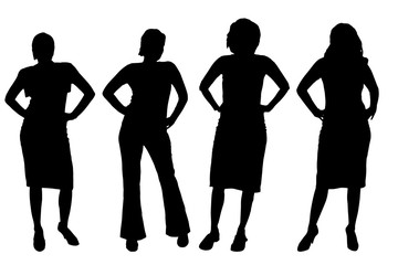 Wall Mural - Vector silhouettes of women.