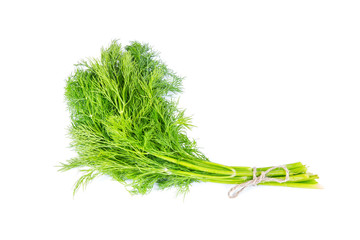 Wall Mural - Fresh dill isolated on a white background