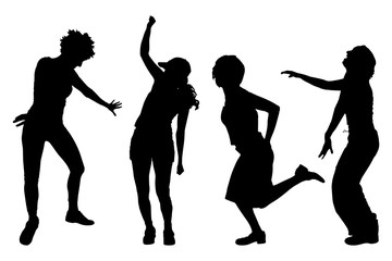 Sticker - Vector silhouettes of women.