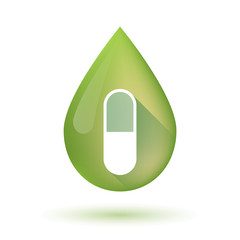 Wall Mural - Olive oil drop icon with a pill