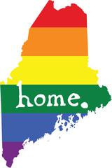 Wall Mural - Maine gay pride vector state sign