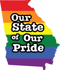 Wall Mural - Georgia gay pride vector state sign