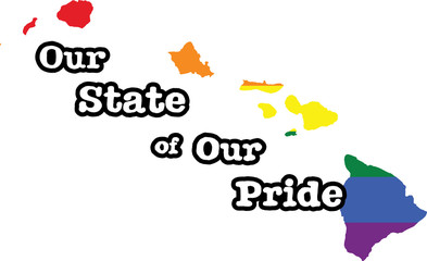 Wall Mural - Hawaii gay pride vector state sign