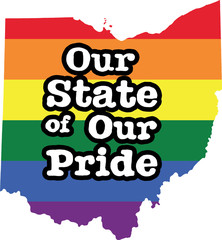 Wall Mural - Ohio gay pride vector state sign