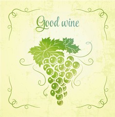 Poster - Bunch of grapes for label wine