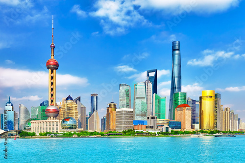 Photo Skyline view on Pudong New Area, Shanghai.