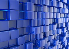 Abstract Background. Blue Cubes On A Blue Background