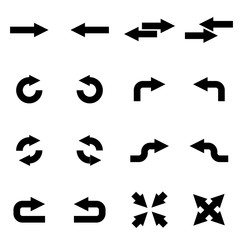 Wall Mural - vector black arrows icon set