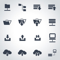 Sticker - Vector black ftp icon set