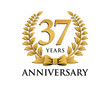 anniversary logo ribbon wreath 37