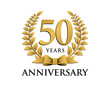 anniversary logo ribbon wreath 50