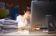 © shefkate - Young and beautiful businesswoman tired from work in the office