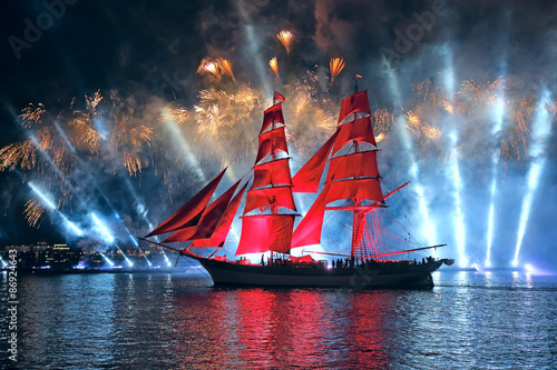 Celebration Scarlet Sails show during the White Nights Festival