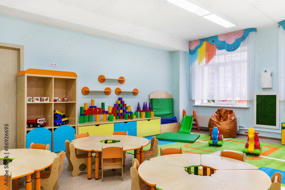 game room in the kindergarten - obrazy, fototapety, plakaty 