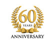 anniversary logo ribbon wreath 60
