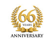 anniversary logo ribbon wreath 66