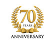 anniversary logo ribbon wreath 70