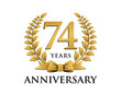 anniversary logo ribbon wreath 74