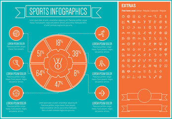 Sticker - Sports Line Design Infographic Template