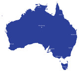 Fototapeta  - Vector map of Australia with Cities