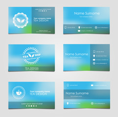 Fototapete - Set of business cards for tea